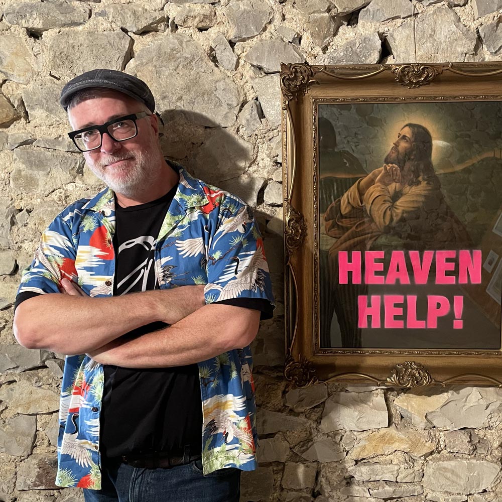 Marcel Schoenen Kuenstler Gemaelde Grafik Neon Text Art Bild