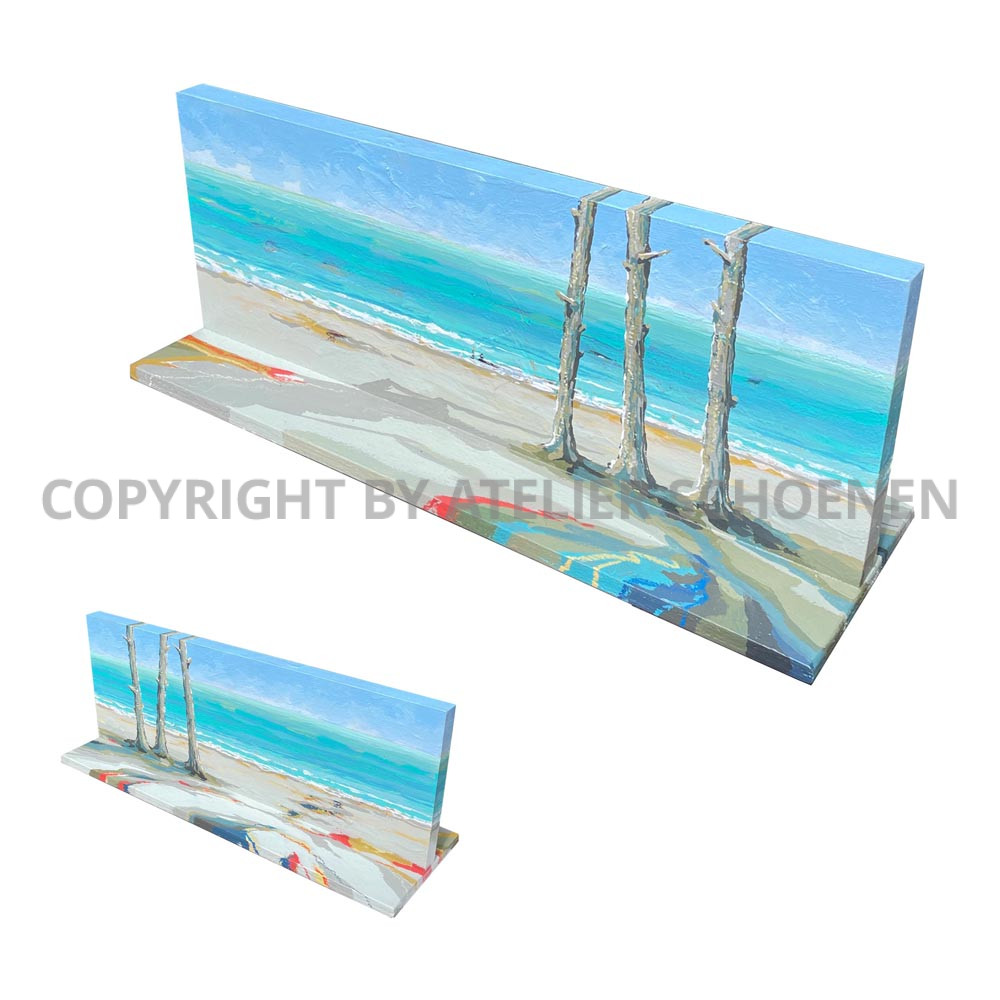 Das Meer als Bildobjekt Kunstwerk Kunst Malerei auf Holz zum Hinstellen Painting The Sea modern object Schoenen Atelier und Schauraum Eynatten Raeren Belgium
