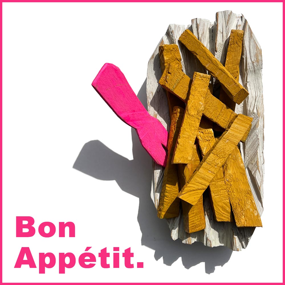 Belgische Fritten Pommes Bildhaer Bildhauerei Marcel Schoenen Kunstwerke aus Holz mit der Kettensaege gemacht gesaegt Obt Gemuese moehre banane apfel tomate Ausstellung Kunst Art Design Wunderschoen sendung fernsehen kuenstlerhof rund um aachen